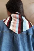 Jonti Stripe Knit Neckerchief Scarf 1 